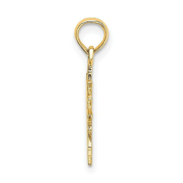 14K Yellow Gold Smiling Sun Charm Pendant