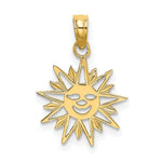 Load image into Gallery viewer, 14K Yellow Gold Smiling Sun Charm Pendant
