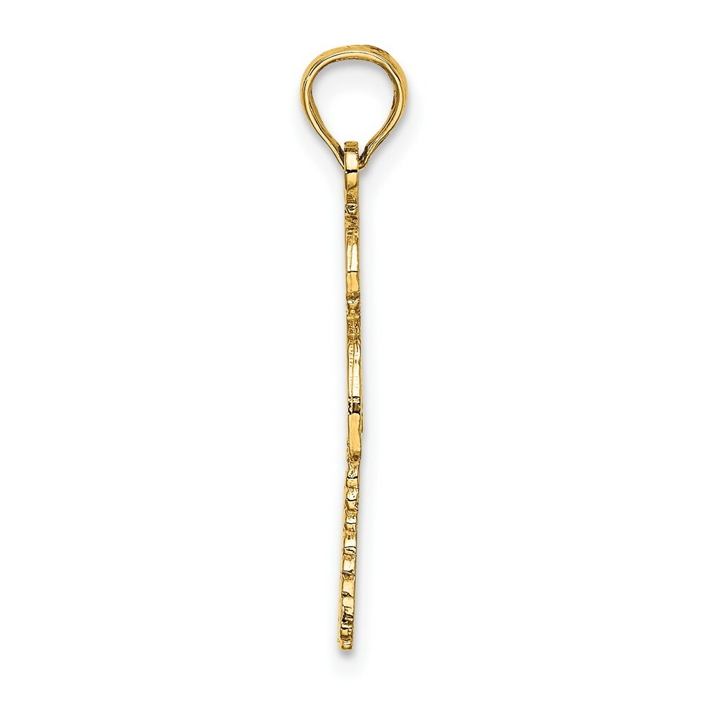 14K Yellow Gold Palm Tree With Cactus Charm Pendant