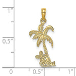 Load image into Gallery viewer, 14K Yellow Gold Palm Tree With Cactus Charm Pendant
