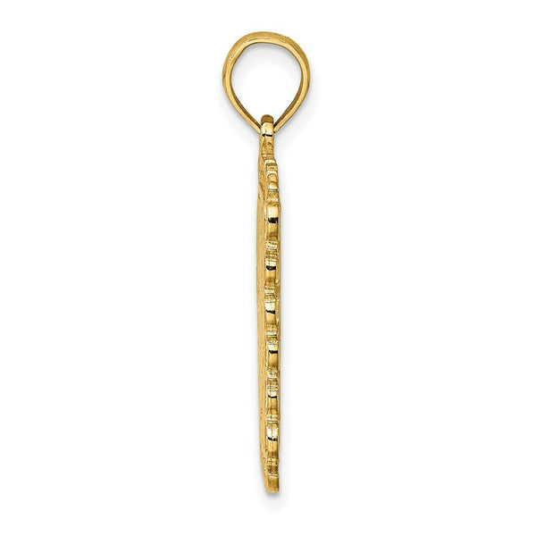 14K Yellow Gold 2-D King Playing Card Charm Pendant