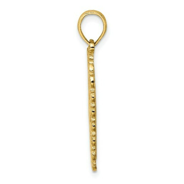 14K Yellow Gold Hearts With Ace Playing Cards Charm Pendant