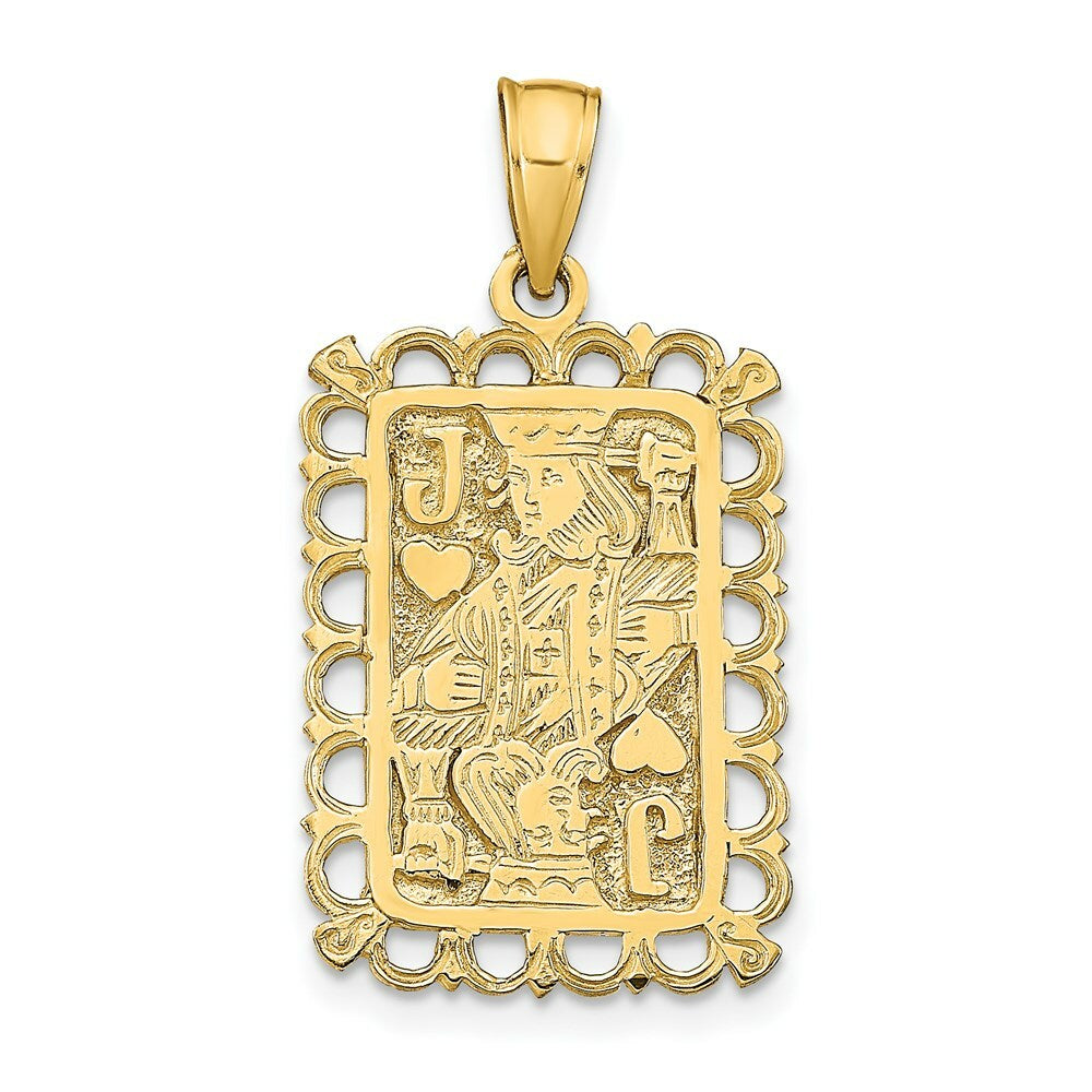 14K Yellow Gold Jack of Hearts Pendant