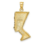 Load image into Gallery viewer, 14K Yellow Gold 2-D &amp; Polished and Textured NEFERTITI Profile Charm Pendant
