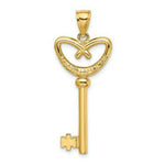 Load image into Gallery viewer, 14K Yellow Gold Key With Pretzel Heart Charm Pendant
