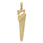 Load image into Gallery viewer, 14K Yellow Gold 3-D Flat HAND SAW Charm Pendant
