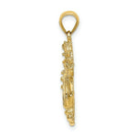 Load image into Gallery viewer, 14K Yellow Gold 2-D &amp; Textured CLOWN HOLDING UMBRELLA Charm Pendant

