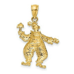 Load image into Gallery viewer, 14K Yellow Gold 2-D &amp; Textured CLOWN HOLDING UMBRELLA Charm Pendant
