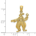 Load image into Gallery viewer, 14K Yellow Gold 2-D &amp; Textured CLOWN HOLDING UMBRELLA Charm Pendant
