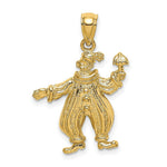 Load image into Gallery viewer, 14K Yellow Gold 2-D &amp; Textured CLOWN HOLDING UMBRELLA Charm Pendant
