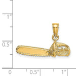 Load image into Gallery viewer, 14K Yellow Gold 3-D Small CHAIN SAW Charm Pendant
