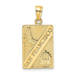 Load image into Gallery viewer, 14K Yellow Gold SAN FRANCISCO Disk 2 Sides Charm Pendant
