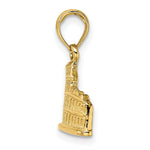Load image into Gallery viewer, 14K Yellow Gold Texture &amp; 2-D COLISEUM Charm Pendant
