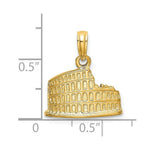 Load image into Gallery viewer, 14K Yellow Gold Texture &amp; 2-D COLISEUM Charm Pendant
