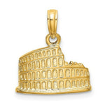 Load image into Gallery viewer, 14K Yellow Gold Texture &amp; 2-D COLISEUM Charm Pendant
