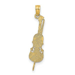 Load image into Gallery viewer, 14K Yellow Gold Polished and Engraved UPRIGHT BASS Charm Pendant
