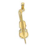 Load image into Gallery viewer, 14K Yellow Gold Polished and Engraved UPRIGHT BASS Charm Pendant

