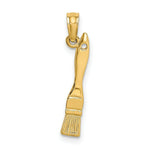 Load image into Gallery viewer, 14K Yellow Gold 3-D PAINT BRUSH Charm Pendant
