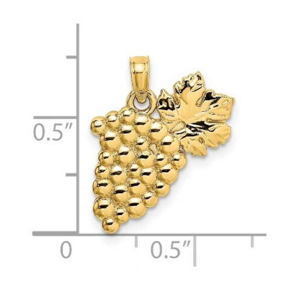 14K Yellow Gold 2-D BUNCH OF GRAPES Charm Pendant