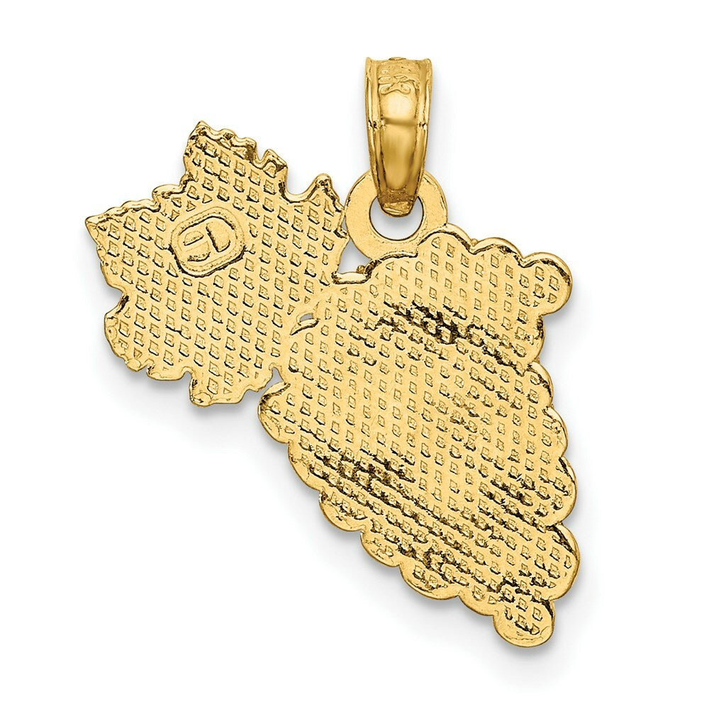 14K Yellow Gold 2-D BUNCH OF GRAPES Charm Pendant