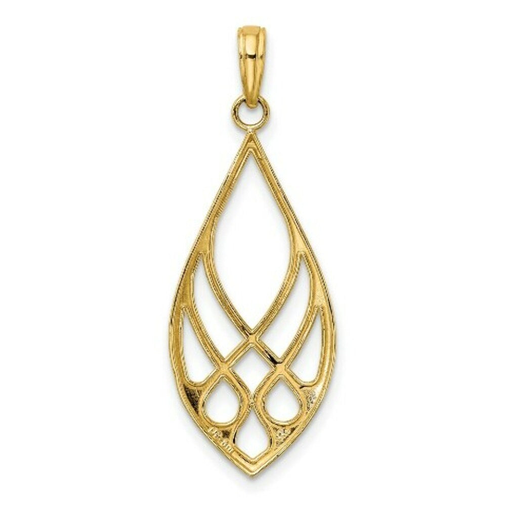 14K Yellow Gold CELTIC KNOT TEARDROP Charm Pendant
