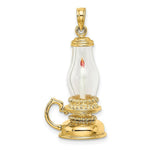 Load image into Gallery viewer, 14K Yellow Gold With Glass &amp; Enamel 3-D Candle Latern Charm Pendant
