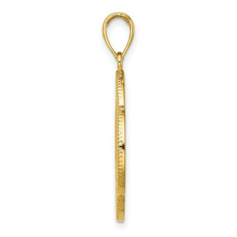 14K Yellow Gold Large Celtic Eternity Knot Circle Charm Pendant