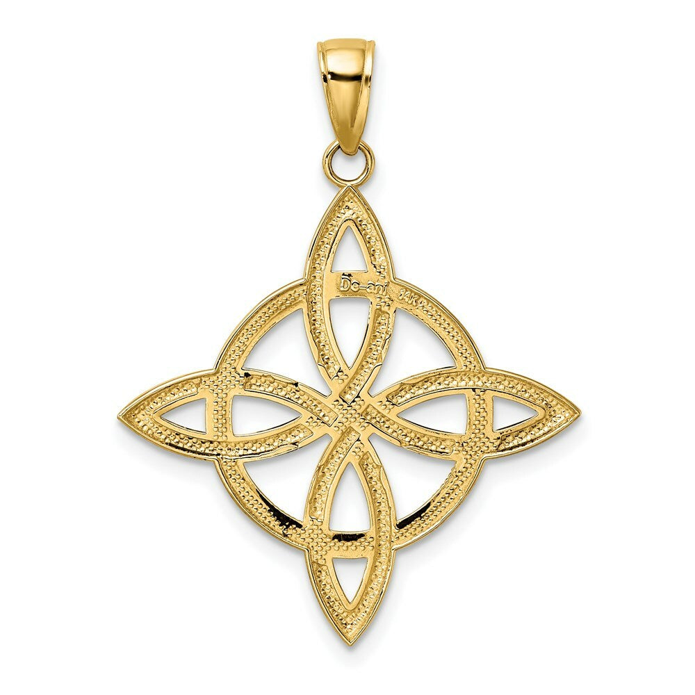 14K Yellow Gold Large Celtic Eternity Knot Charm Pendant