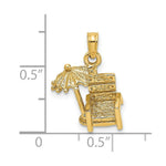 Load image into Gallery viewer, 14K Yellow Gold 3-D Beach Chair With Umbrella Charm Pendant

