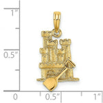 Load image into Gallery viewer, 14K Yellow Gold 3-D Sand Castle With Shovel Charm Pendant
