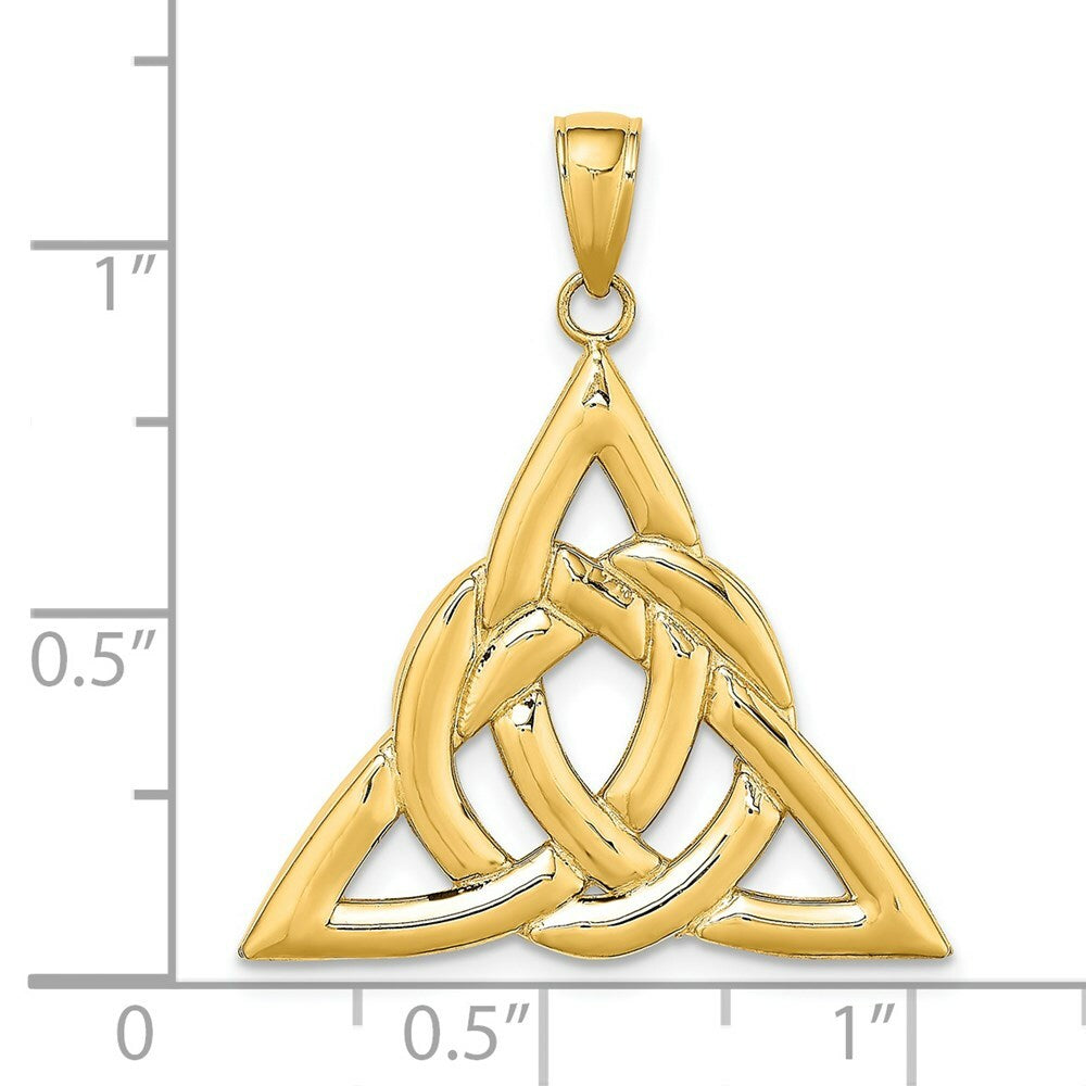 14K Yellow Gold Polished Large Celtic Trinity Knot Charm Pendant