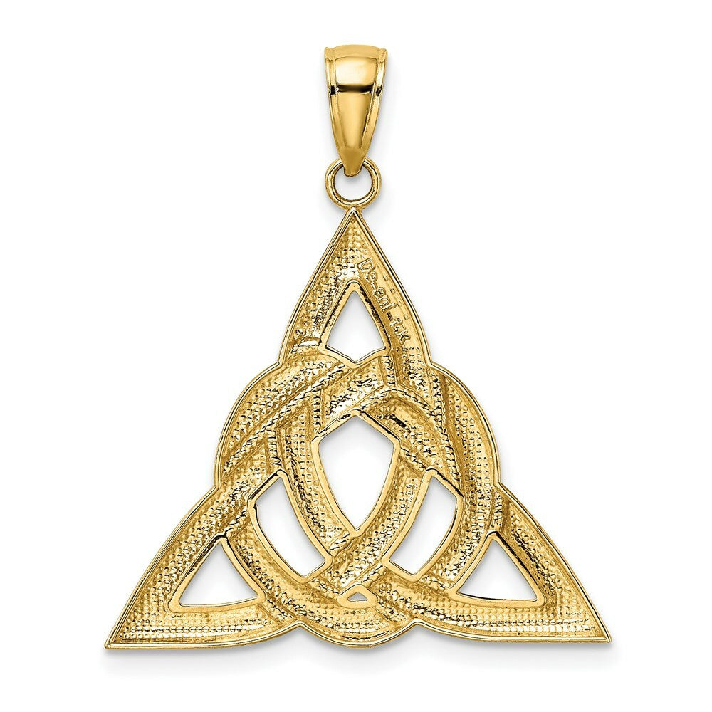 14K Yellow Gold Polished Large Celtic Trinity Knot Charm Pendant