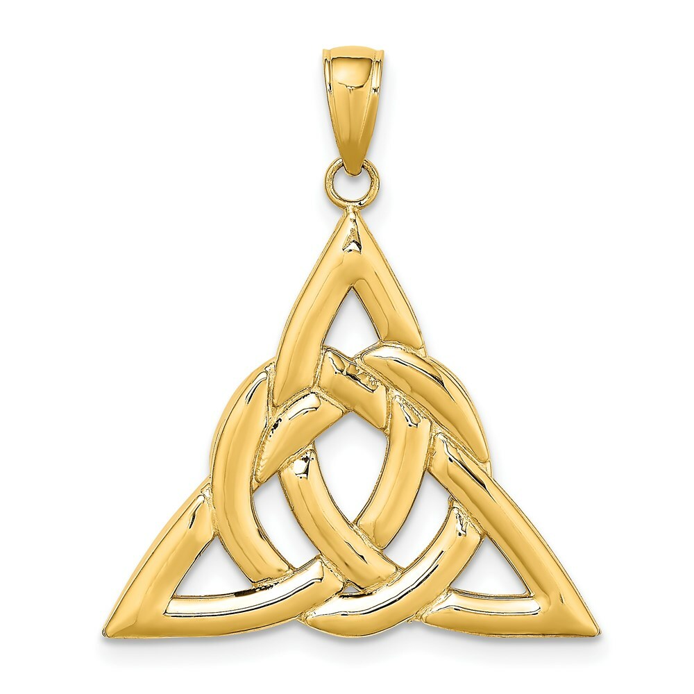 14K Yellow Gold Polished Large Celtic Trinity Knot Charm Pendant
