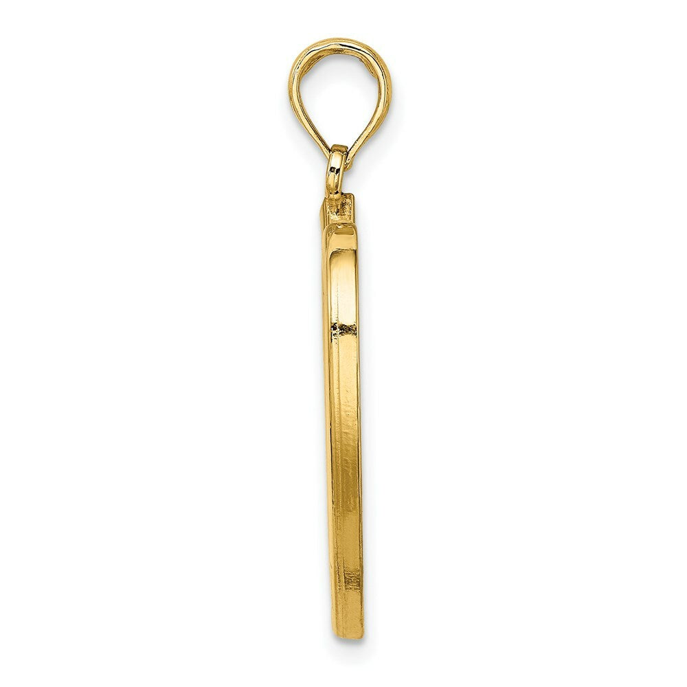 14K Yellow Gold LRG CELTIC KNOT HEART Charm Pendant