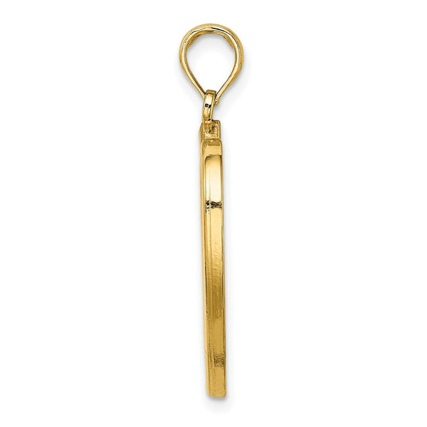 14K Yellow Gold LRG CELTIC KNOT HEART Charm Pendant