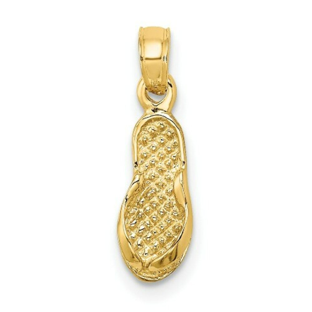 14K Yellow Gold Single Flip-Flop Charm Pendant