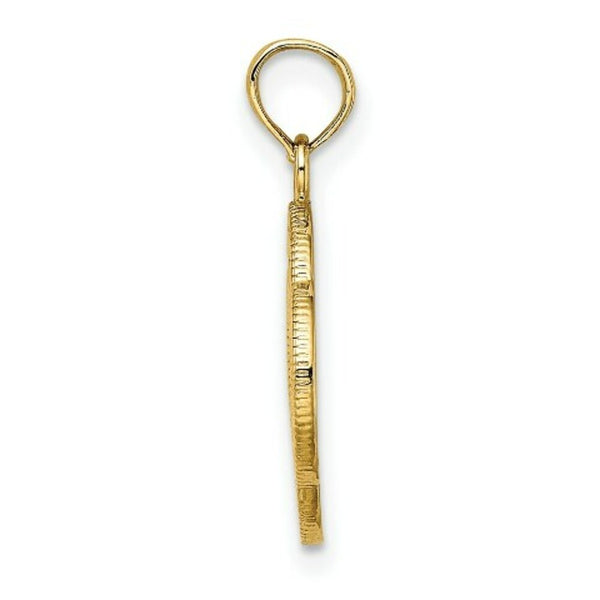 14K Yellow Gold Small Celtic Eternity Knot Circle Charm Pendant
