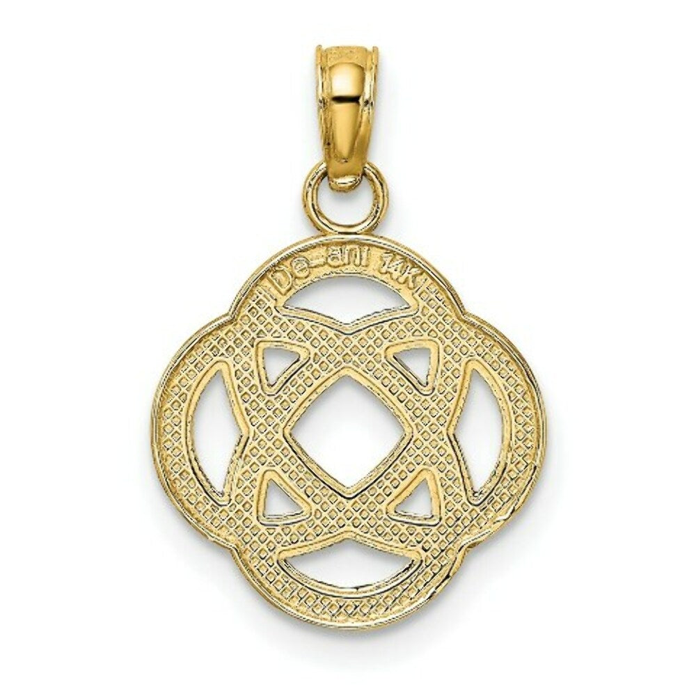 14K Yellow Gold Small Celtic Eternity Knot Circle Charm Pendant