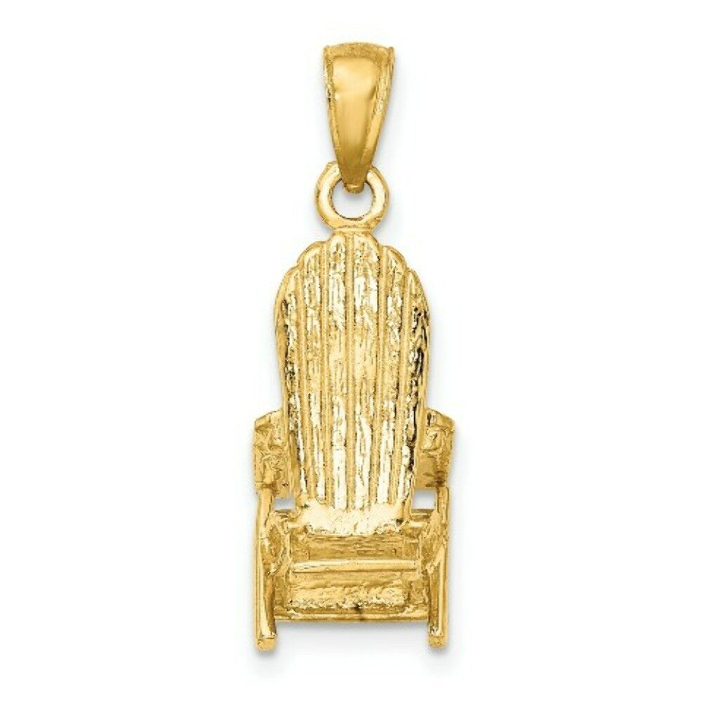 14K Yellow Gold 3-D Beach Chair Charm Pendant