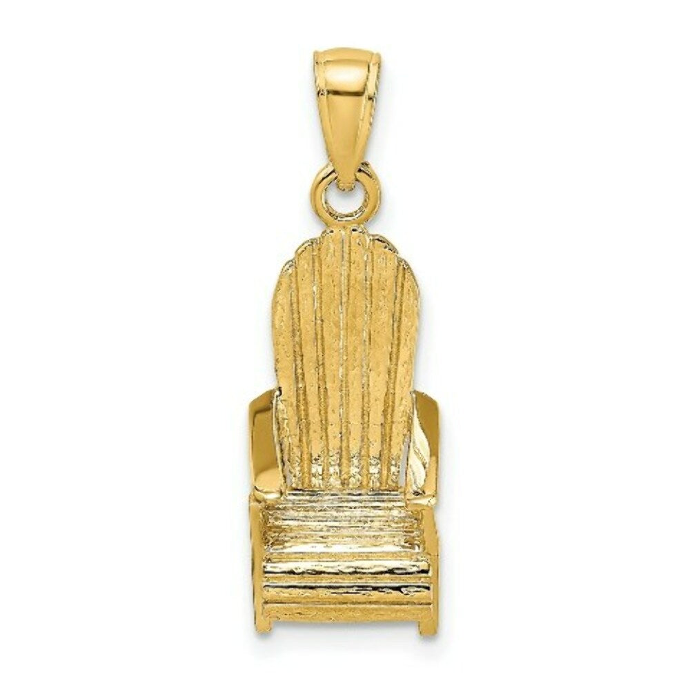 14K Yellow Gold 3-D Beach Chair Charm Pendant