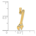 Load image into Gallery viewer, 14K Yellow Gold 3-D ADJUSTABLE WRENCH Charm Pendant
