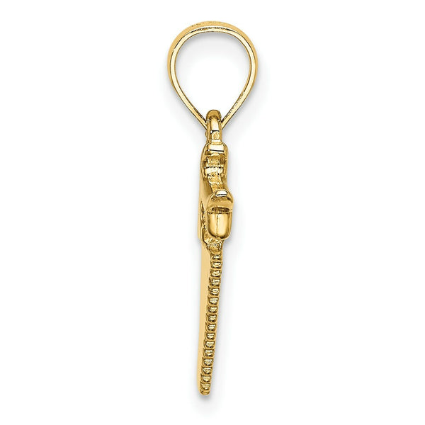 14K Yellow Gold 3-D SAW Charm Pendant