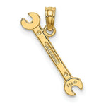 Load image into Gallery viewer, Double Open-Ended Wrench Tool Charm Pendant in 14K Yellow Gold 3-D
