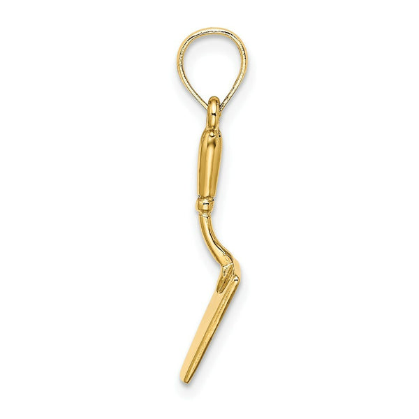 14K Yellow Gold 3-D Tool Trowel Spatula Charm Pendant