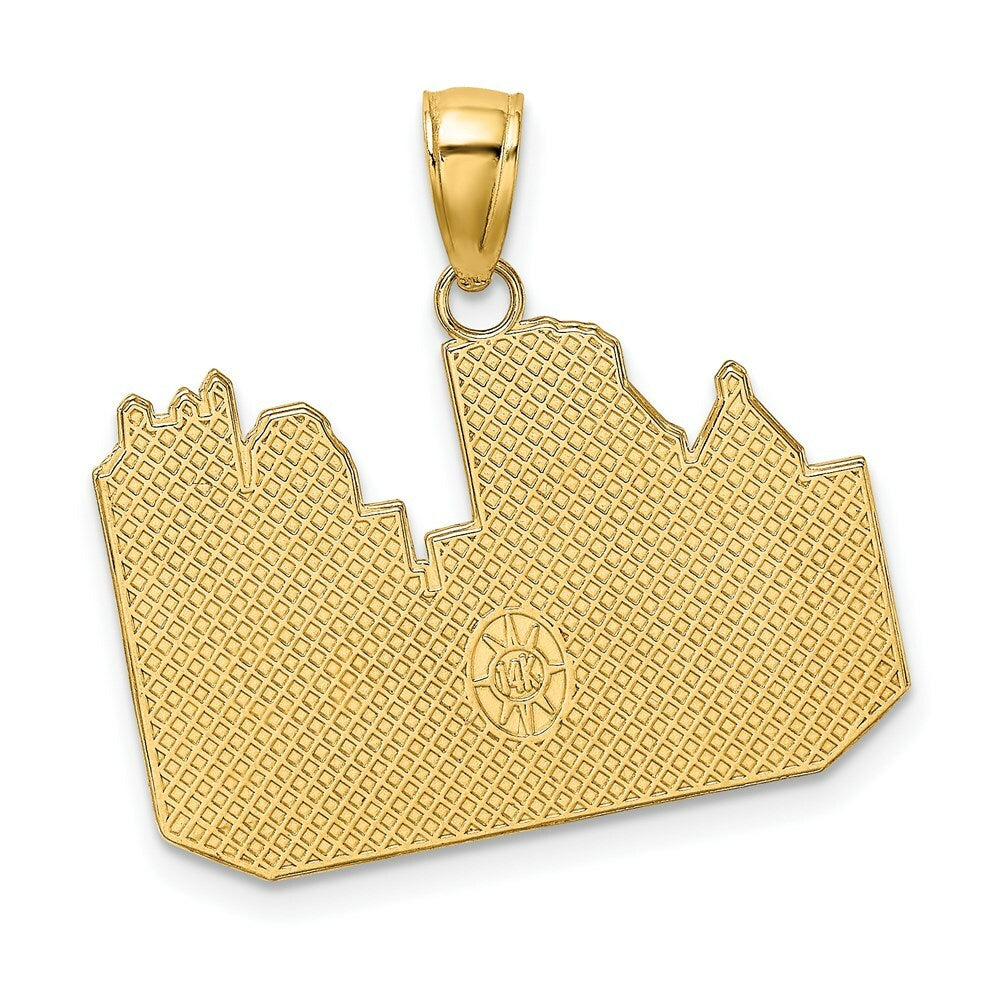 14K Yellow Gold PITTSBURGH SKYLINE Charm Pendant