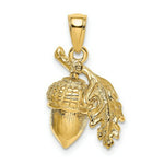 Load image into Gallery viewer, 14K Yellow Gold 3-D ACORN With SINGLE LEAF
