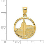 Load image into Gallery viewer, 14K Yellow Gold 3-D WASHINGTON D.C. Skyline In Frame Charm Pendant
