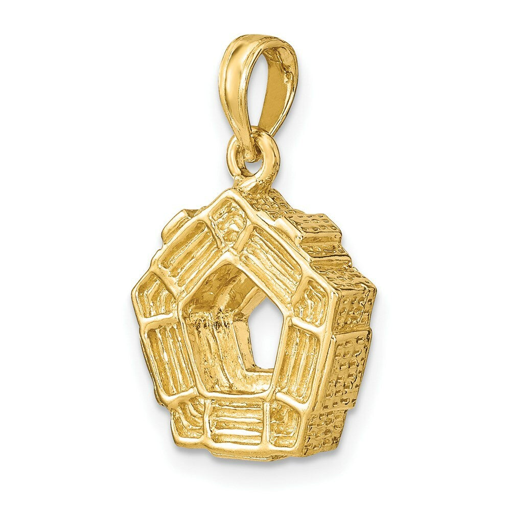 14K Yellow Gold 3-D WASHINGTON D.C. PENTAGON OVERVIEW Charm Pendant