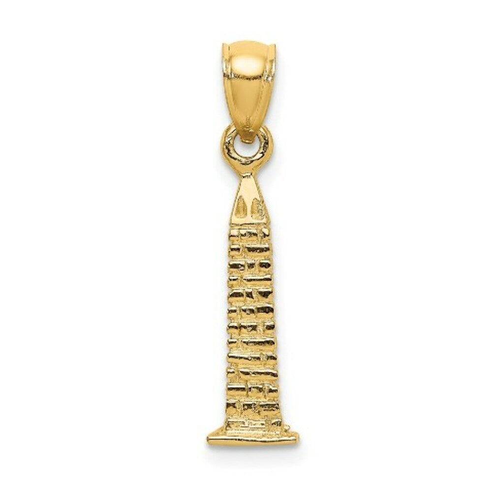 14K Yellow Gold 3-D WASHINGTON D.C. Monument Charm Pendant