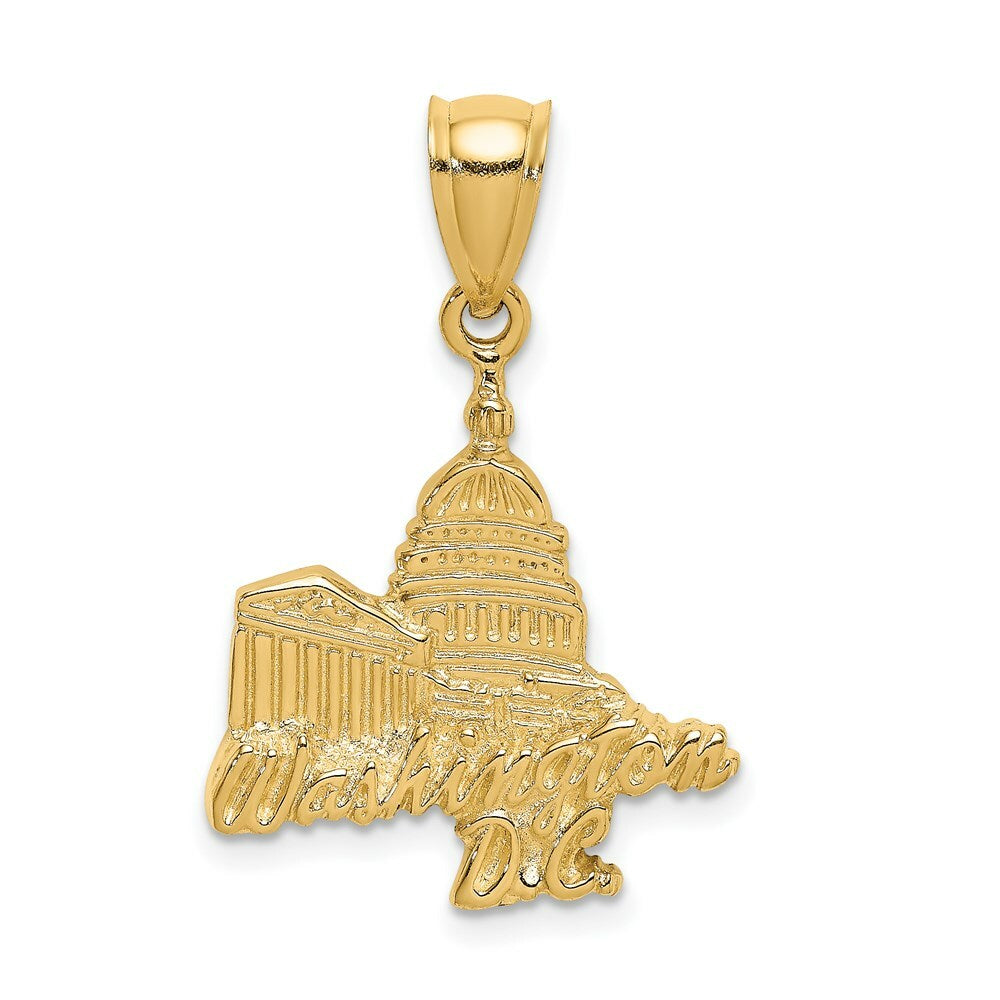 14K Yellow Gold WASHINGTON D.C. Capital BLDG Profile Charm Pendant